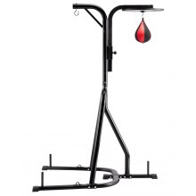 VEVOR Soporte para Saco de Boxeo 2 en 1 Marco de Acero 143x126x214 cm, Negro