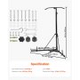 VEVOR 2 in 1 Punching Bag Stand Training Device Sandbag Frame made of steel, height-adjustable punching bag holder with pull-up bar (65 kg load capacity), freestanding fitness equipment for gym, black