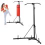VEVOR 2 in 1 Punching Bag Stand Training Device Sandbag Frame made of steel, height-adjustable punching bag holder with pull-up bar (65 kg load capacity), freestanding fitness equipment for gym, black