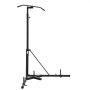 VEVOR 2 in 1 Punching Bag Stand Training Device Sandbag Frame made of steel, height-adjustable punching bag holder with pull-up bar (65 kg load capacity), freestanding fitness equipment for gym, black