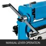 Freno de chapa VEVOR con accionamiento manual por palanca en color azul brillante.