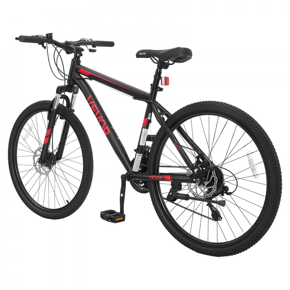 VEVOR Bicicleta de Montaña para Adultos 26 pulgadas, 21 Velocidades, Cuadro de Acero de Carbono, Neumáticos Todoterreno, Preensamblada, para Carreteras Pavimentadas, Parques y Senderos Boscosos