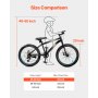 VEVOR Bicicleta de Montaña, Bicicleta MTB 7 Velocidades, Cambio Giratorio, Sillín Cómodo, Frenos de Disco Dobles, Cuadro de Acero con Alto Contenido Carbono, para Senderos y Nieve, 1460 x 635 x 840 mm