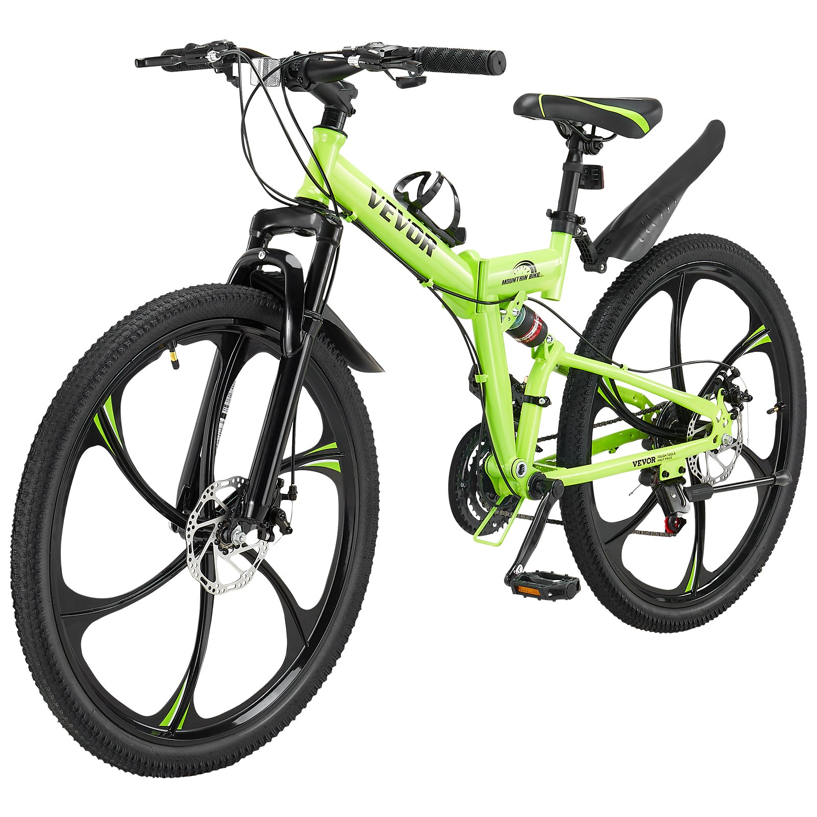 VEVOR Bicicleta Montaña Plegable 21 Velocidades Freno Disco 1740 x 635 x 945 mm