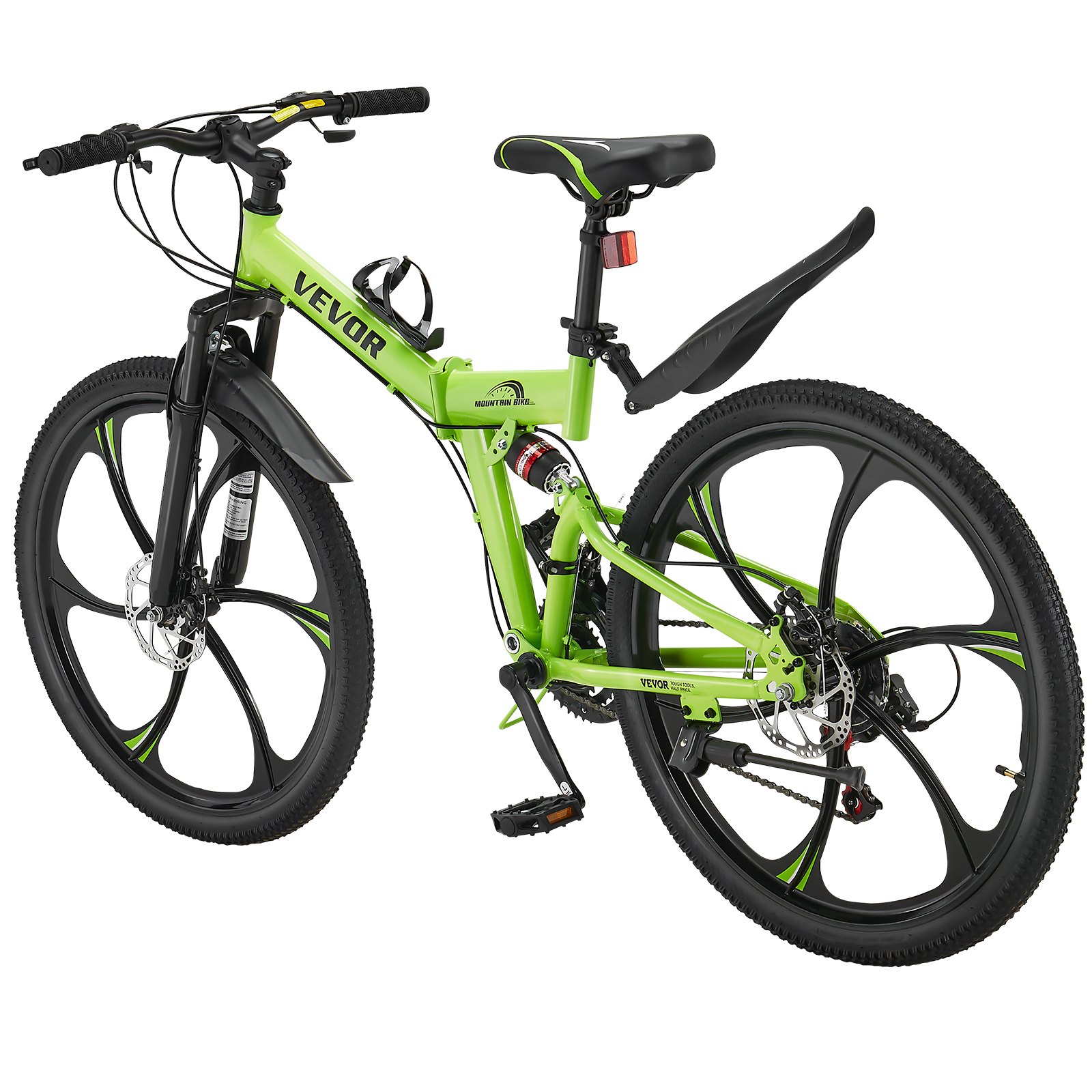 VEVOR Bicicleta Montaña Plegable 21 Velocidades Freno Disco 1740 x 635 x 945 mm