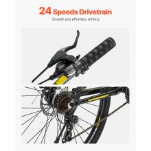 VEVOR Bicicleta de Montaña 24 Velocidades Suspensión Total 1900 x 635 x 1030 mm