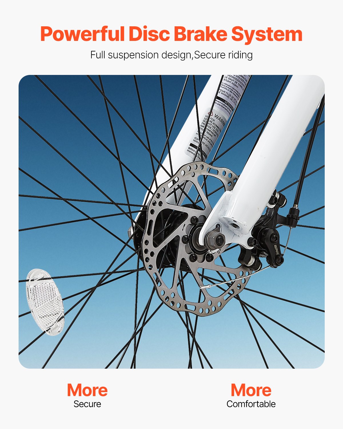 VEVOR Bicicleta de Montaña con Suspensión Doble Completa, 21 Velocidades, Sillín Cómodo, Frenos de Disco Dobles, Cuadro de Aleación de Aluminio, Unisex, para Senderos y Nieve, 1720 x 630 x 990 mm