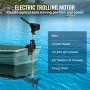 VEVOR Motor Eléctrico de Arrastre Empuje de 39 kg Motor Eléctrico para Barco 24 V Velocidad Variable Motor de Barco de Acero Inoxidable 86,4 cm 45 A 1700 rpm para Curricán Barcos Kayak Neumático Canoa