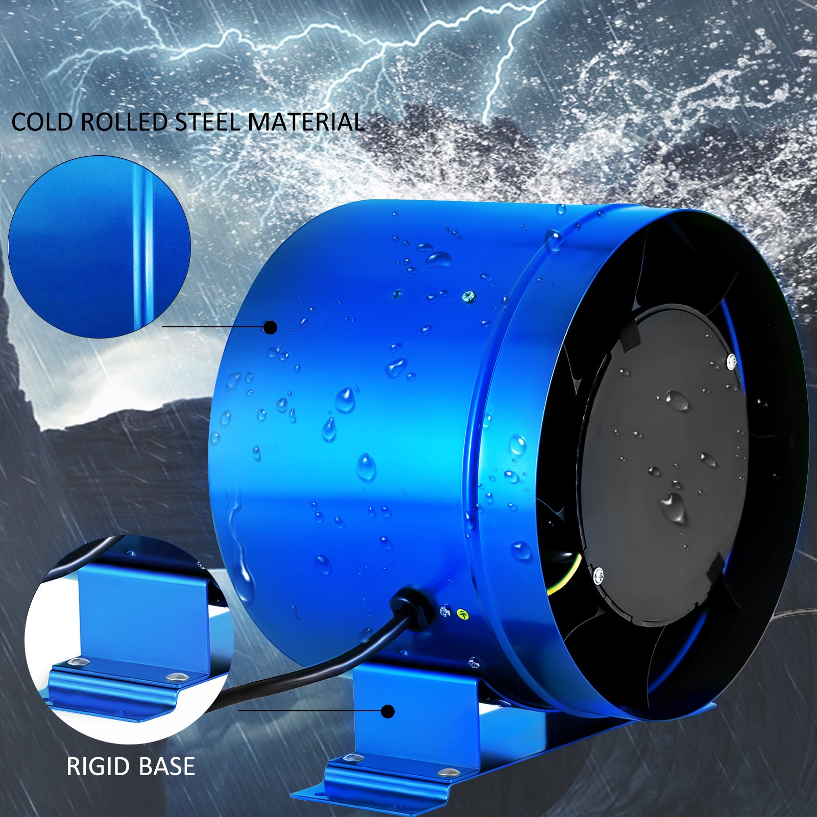 Aire Extractor Ventilador 150mm Fan Impermeable Protección Contra Incendios