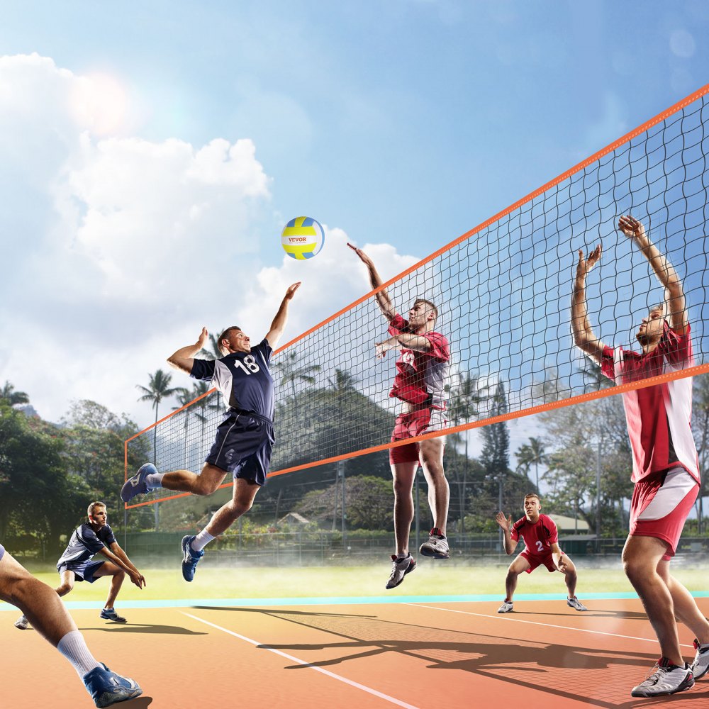 VEVOR Red de voleibol cuadrada de 4, juego de red de bádminton de altura ajustable para césped de playa, red de voleibol portátil al aire libre con bolsa de transporte, montaje rápido, al aire libre