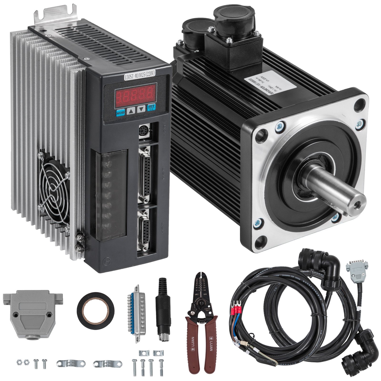 1.8kw Servo Motor + Driver Rotor De Acero Al Silicio 1.0 Nm / A 3000prm