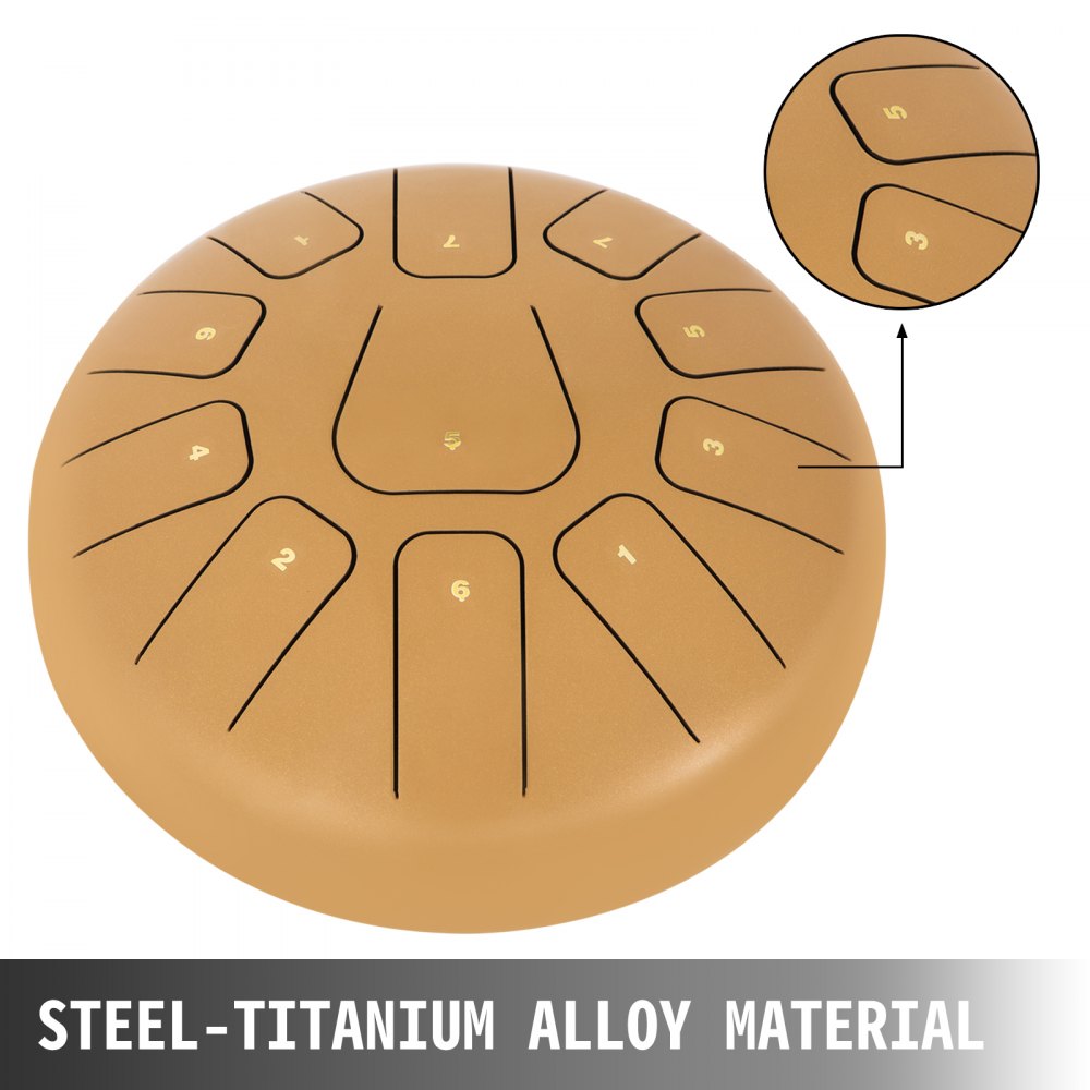 VEVOR Tambor De Lengua 10\'\' Acero Handpan Mayor 11 Notas Tankdrum Con Bolso Mazos