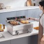 VEVOR Freidora Eléctrica Comercial 3000 W 2 Tanques 2 x 11 L, Freidora de Aceite de Acero Inoxidable con 2 Cestas para Freír Temperatura y Tiempo Ajustables, para Aros de Cebolla, Patatas Fritas