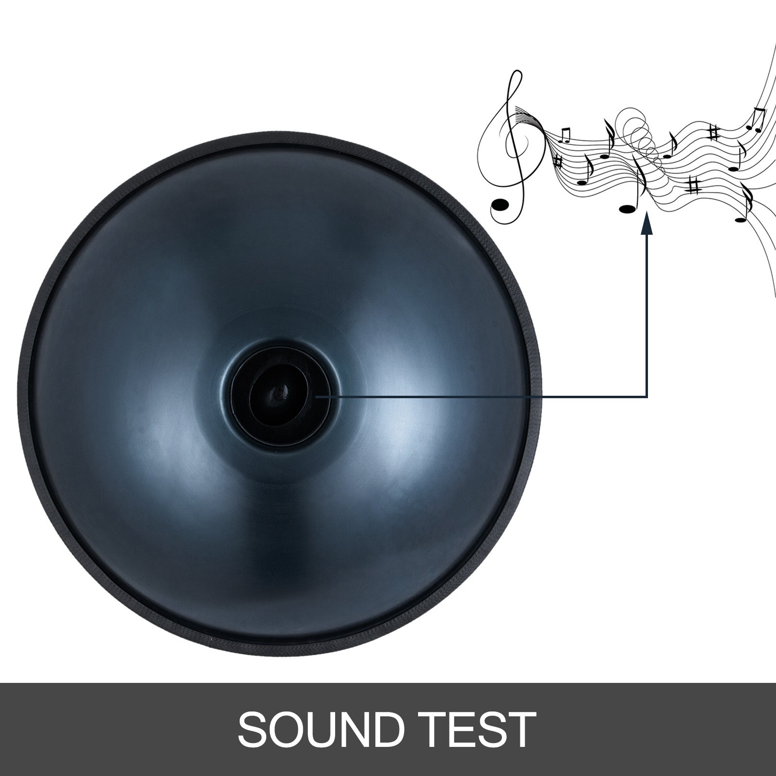 9 Notas Tambor De Lengua Handpan Acero Tambor Manos Sonido De Vibración