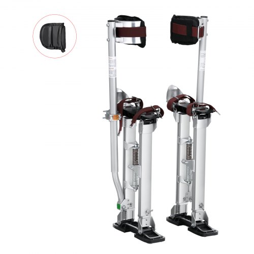 VEVOR Zancos de Trabajo de Aleación de Aluminio Altura Ajustable de 45,7-76,2 cm Zancos de Pintor Carga de 103 kg Zancos para Paneles de Yeso Tamaño de Pies 27-29cm para Pintura Decoración Color Plata