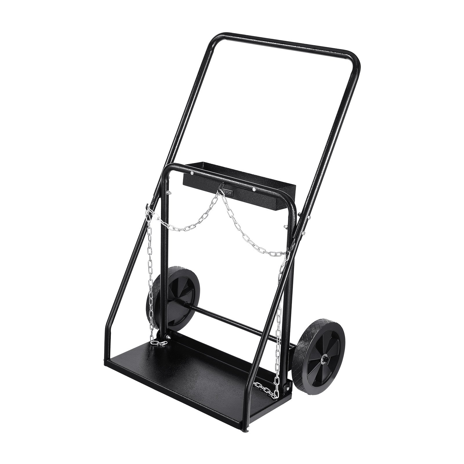 VEVOR welding cylinder trolley, oxygen-acetylene tank trolley with 200 kg static load capacity, 25.4 cm solid wheels & safety chains for tank storage, for double gas cylinders with 31.8 cm diameter