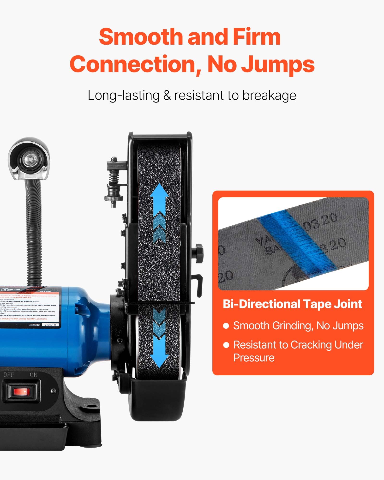 VEVOR Bandas de Lijado de 1066 mm, 6 uds Cada Una con Granos Surtidos de 36, 40, 60, 80, 100 y 120, Carburo de Silicio, para Afilar Cuchillos, Materiales Compuestos y Acabado de Plásticos, Negro