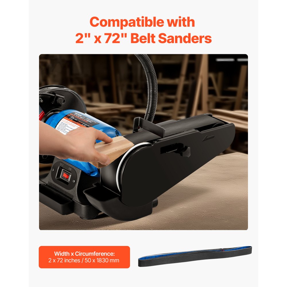 VEVOR Sanding Belts, 50 x 1830mm Belt Sander Sanding Belts, 6 PCS (Each of 120 240 400 600 800 1000 Grits) Silicon Carbide for Knife Sharpening, Metalworking, Composites, Plastic Finishing