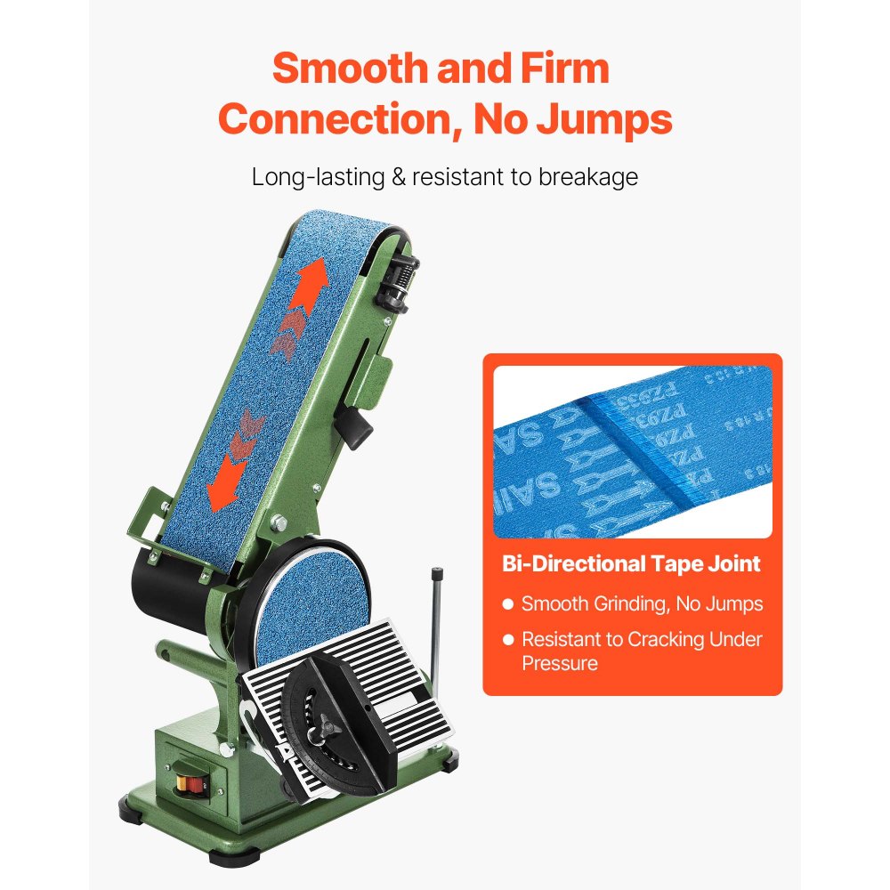 VEVOR 4 Bandas de Lijado de 91 cm, 10 Unidades 2 de Cada Grano: 40, 60, 80, 120 y 240 de Zirconio para Afilar Cuchillos, Pulir Metales, Acero Inoxidable y Acabado de Aleación de Níquel, Azul