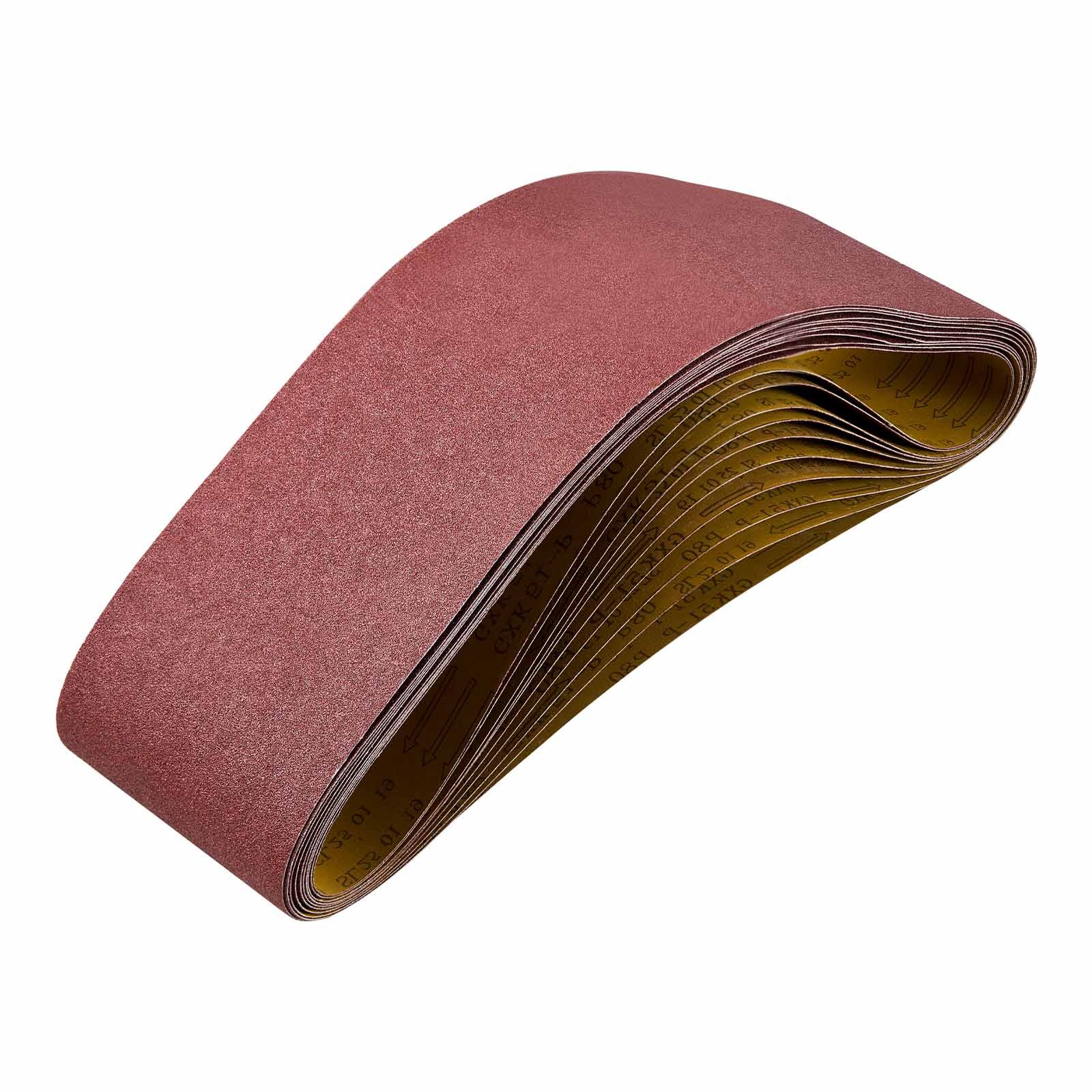 VEVOR Bandas de Lijado, 10 Unidades de Óxido de Aluminio de Grano 80 para Carpintería, Acero, Aluminio y Metales no Ferrosos, 152 x 1219 mm, para Reparaciones del Hogar y Proyectos de Bricolaje