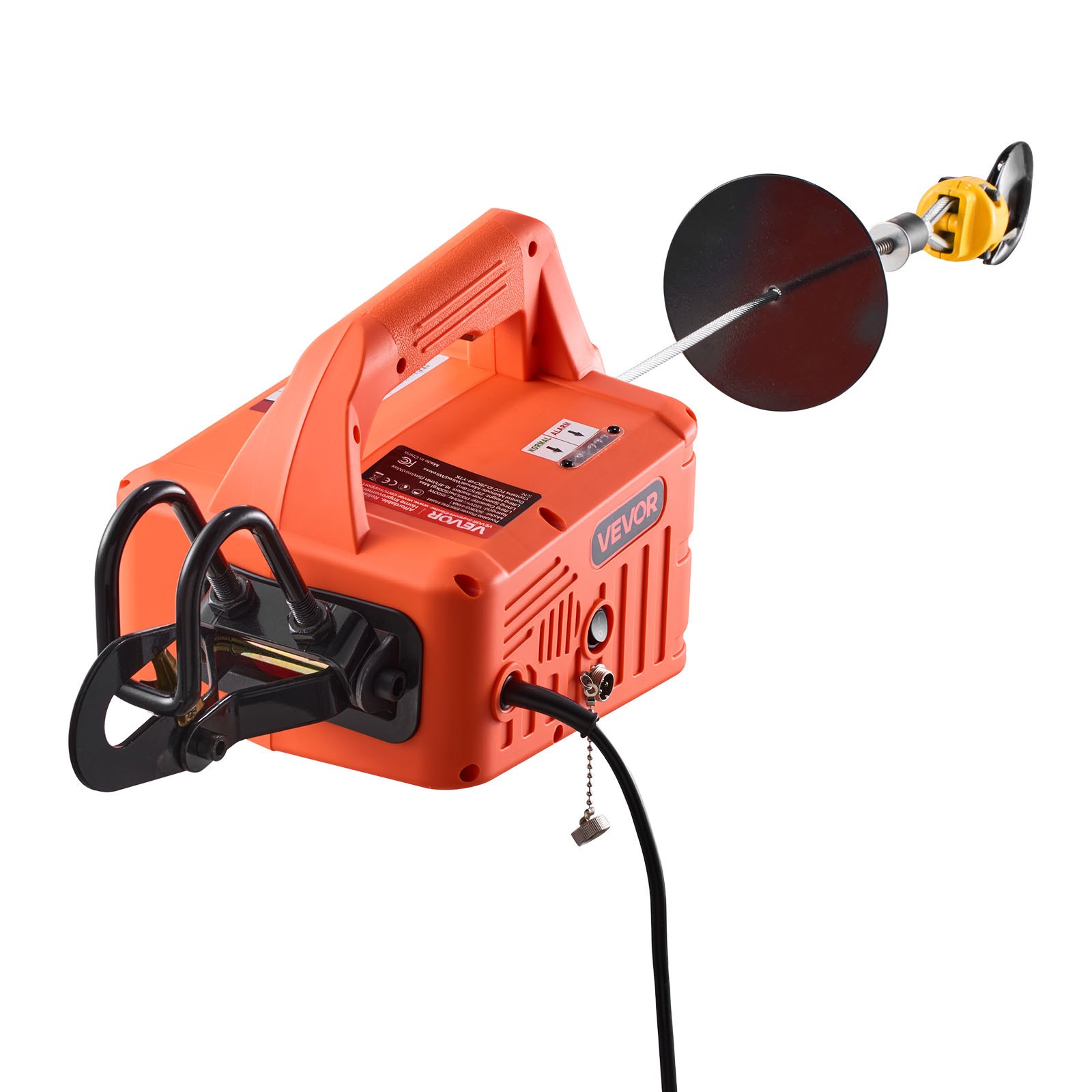 VEVOR Cabrestante Eléctrico 3 en 1, Carga de 500 kg, 1500 W, Altura de Elevación 7,6 m, Velocidad 5 m/min, con Control Manual, Remoto con Cable e Inalámbrico para Fábricas, Almacenes y Talleres
