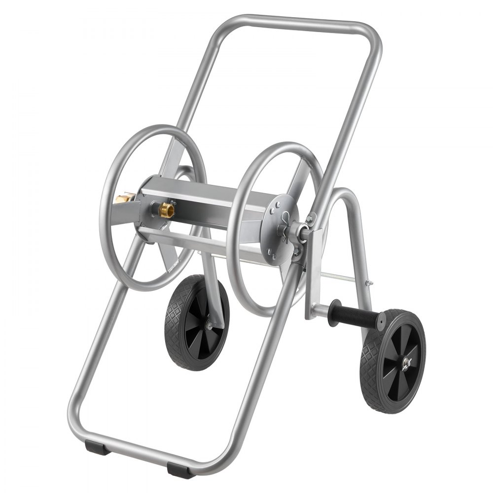 VEVOR Carro Carrete Manguera, Manguera Agua 5/8" Capacidad 53m (Manguera No Incluida), Herramientas Móviles con Ruedas, Plantación Exterior Acero Recubierto en Polvo para Jardín, Patio, Césped