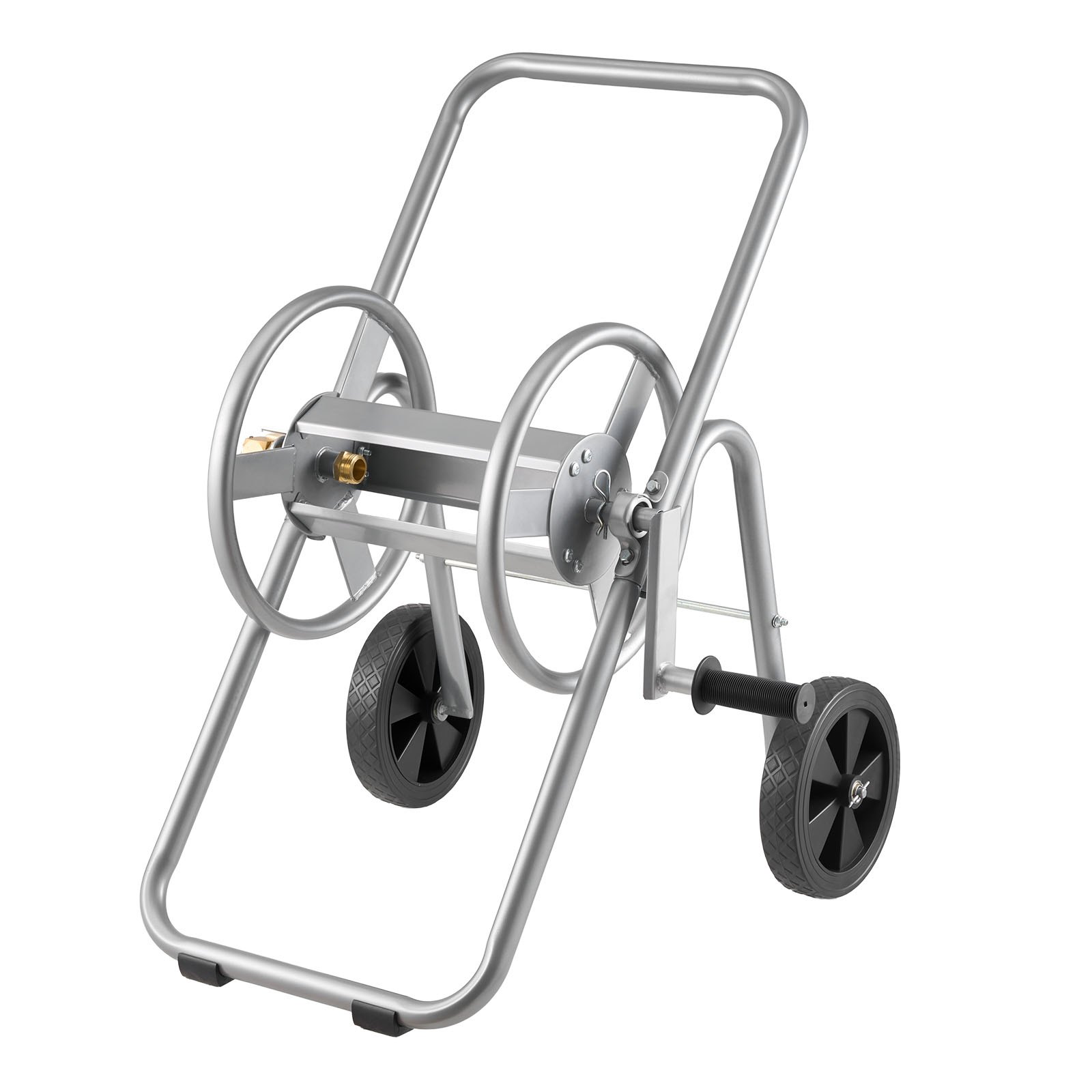 VEVOR Carro Carrete Manguera, Manguera Agua 5/8" Capacidad 53m (Manguera No Incluida), Herramientas Móviles con Ruedas, Plantación Exterior Acero Recubierto en Polvo para Jardín, Patio, Césped