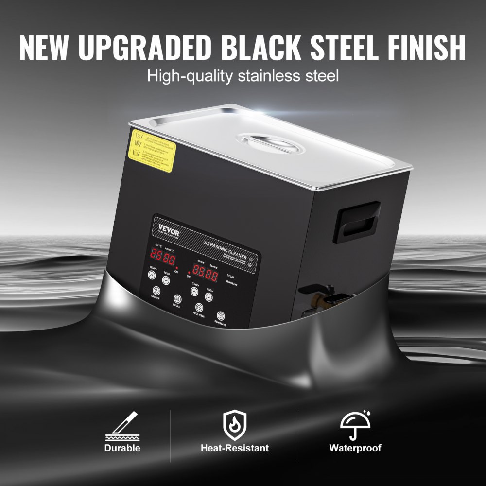 VEVOR Limpiador Ultrasónico 10 L Limpiador Ultrasónico Digital 240 W con Desgasificación Mejorada y Modo Suave Limpiador Ultrasónico Industrial 40 kHz con Temporizador y Calentador para Joyería