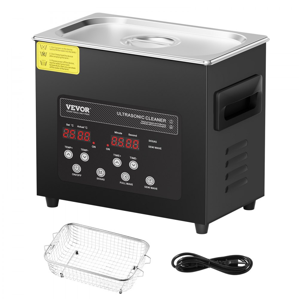 VEVOR Limpiador Ultrasónico 3 L Máquina de Limpieza con Temporizador 120 W