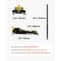 Dimensiones del gato de piso de carreras VEVOR: 29 x 12,8 x 5,9 pulgadas, peso: 66,2 libras, adecuado para automóviles y SUV.