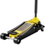 Gato de suelo VEVOR amarillo y negro con ruedas dobles y mango largo.