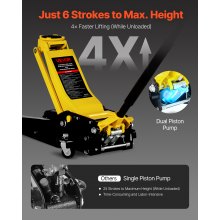 VEVOR Gato Hidráulico de Perfil Bajo para Vehículos Deportivos Multiusos, Capacidad de 4 T, con Carretilla de Acero y Bomba de Acción Rápida de Doble Pistón, Rango de Elevación de 100 a 545 mm