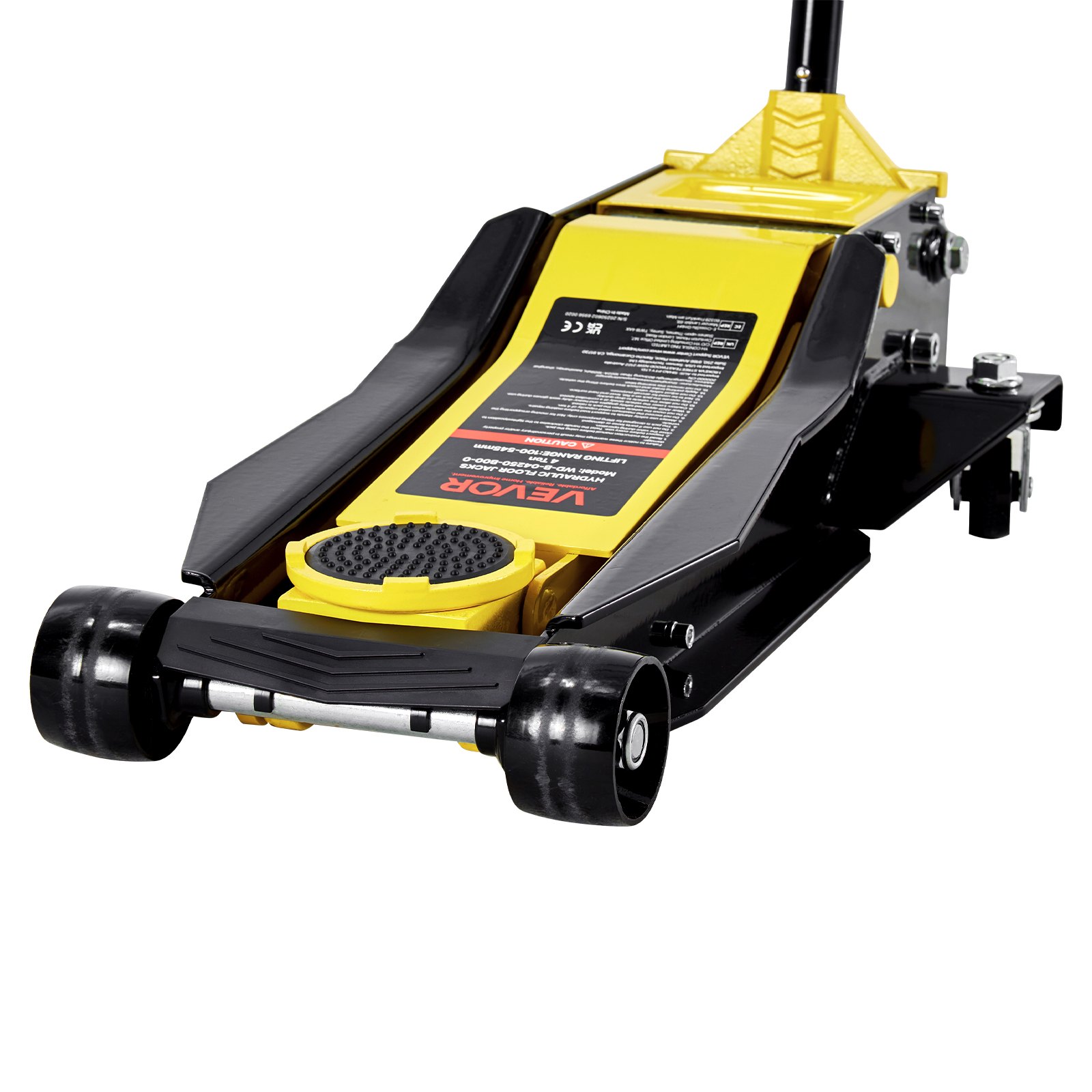 VEVOR Gato Hidráulico de Perfil Bajo para Vehículos Deportivos Multiusos, Capacidad de 4 T, con Carretilla de Acero y Bomba de Acción Rápida de Doble Pistón, Rango de Elevación de 100 a 545 mm