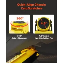 VEVOR Gato de piso, Gato de piso de perfil bajo de 3 toneladas, Gato de piso de carreras de acero resistente con bomba de elevación rápida de un solo pistón, Rango de elevación del gato de piso 5.12"-20