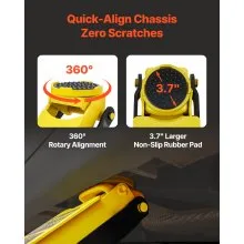 VEVOR Gato Hidráulico de Piso Capacidad de 2,5 T Altura de elevación de 75-495 mm Gato de Acero Resistente con Bomba de Elevación Rápida de Doble Pistón para Taller de Elevación de Camiones SUV