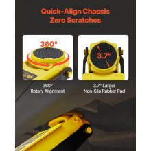 VEVOR Gato para Automóvil Gato para Automóvil de Perfil Bajo 3 T Gato para Automóvil de Carreras de Acero Resistente con Bomba de Elevación Rápida de Doble Pistón Rango de Elevación del Gato 75-495 mm