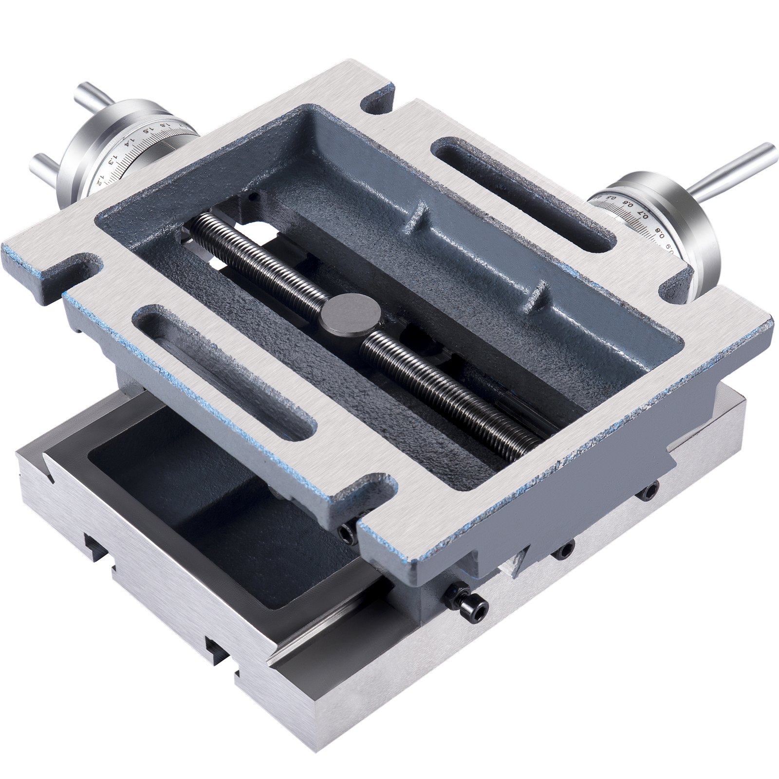VEVOR Mesa de Trabajo de Fresado 2 Ejes 246x176 mm Base 225x180 mm Mesa de Trabajo de Deslizamiento Transversal Recorrido 120x108 mm Precisión de 0,01 mm Hierro Fundido Mesa de Trabajo para Fresadora