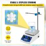 VEVOR Agitador Magnético SH-2, 100-2000 RPM Mezclador Magnético, con Placa Calentadora, Velocidad y Temperatura Ajustable, para Laboratorio, Barra Agitadora y Soporte Incluidos