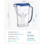 VEVOR Jarra con Filtro de Agua de 9 Tazas con Filtro 5 Etapas, Plástico, con Indicador de Cambio de Filtro, sin BPA, Duración de 3 Meses o 150 L, Reduce la Cal, el Plomo, el Cloro y los Olores