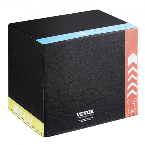 VEVOR Caja de Salto Pliométrica 3 en 1 Caja de Salto Tejido de Malla de PVC y Algodón Caja de Ejercicios de Fitness Antideslizante Capacidad de Peso 100kg para Entrenamiento en Gimnasio, Casa, Negro