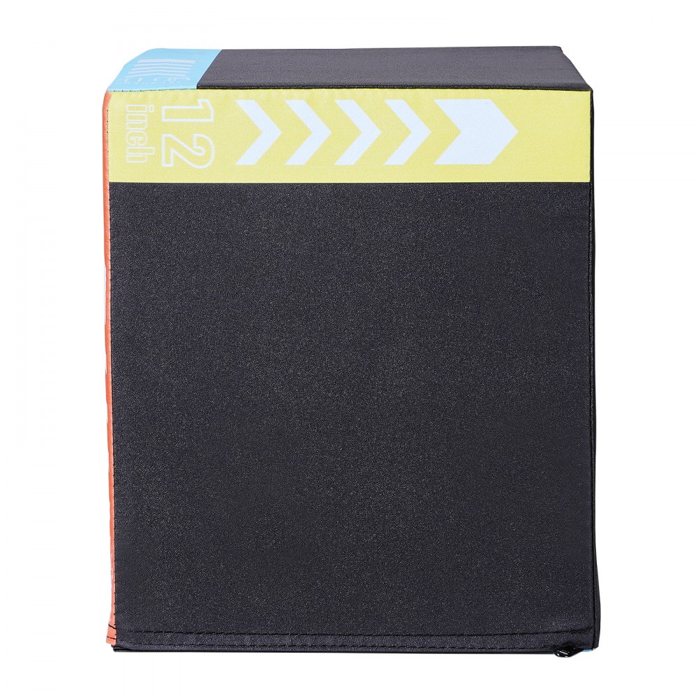 VEVOR Caja de Salto Pliométrica 3 en 1 Caja de Salto Tejido de Malla de PVC y Algodón Caja de Ejercicios de Fitness Antideslizante Capacidad de Peso 100kg para Entrenamiento en Gimnasio, Casa, Negro