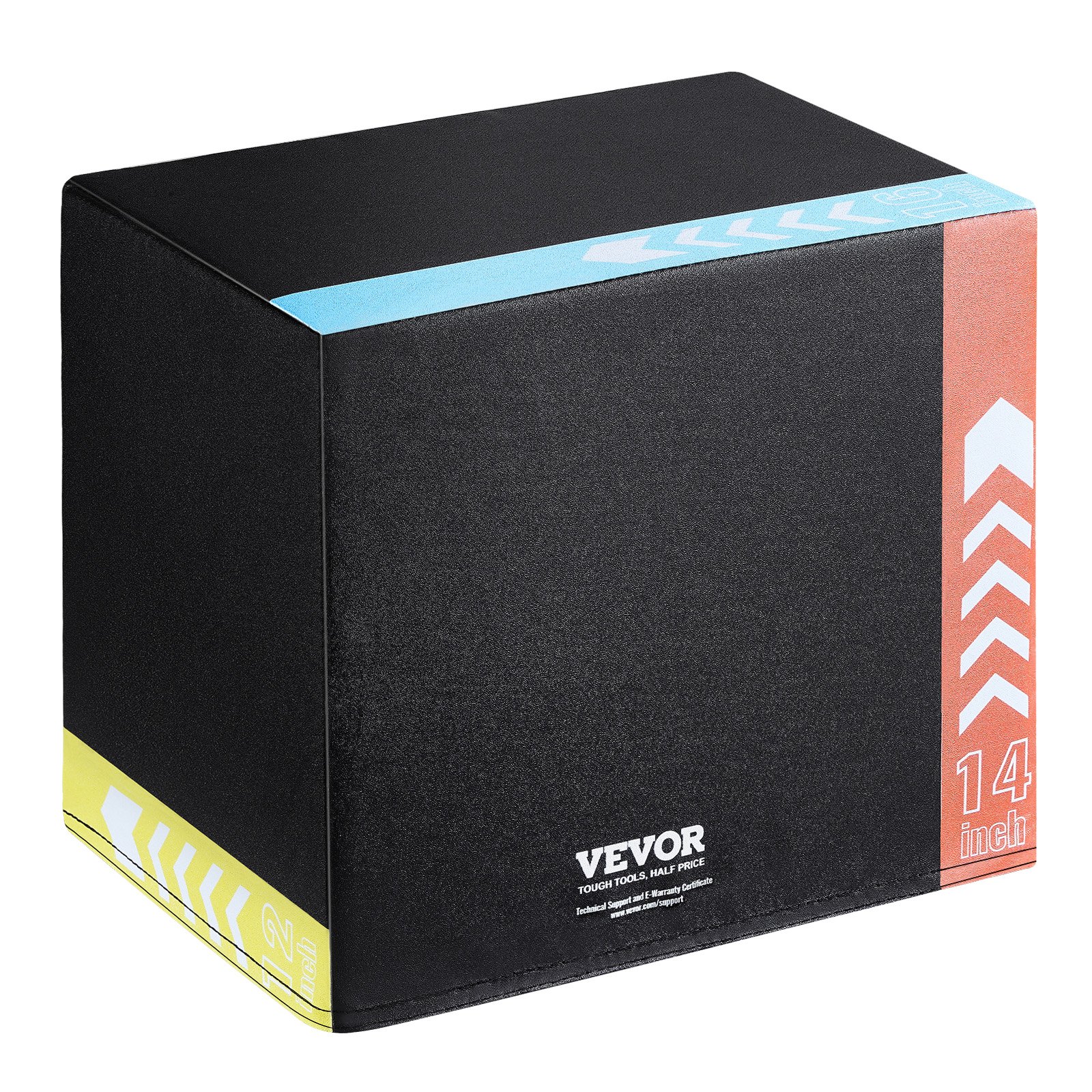 VEVOR Caja de Salto Pliométrica 3 en 1 Caja de Salto Tejido de Malla de PVC y Algodón Caja de Ejercicios de Fitness Antideslizante Capacidad de Peso 100kg para Entrenamiento en Gimnasio, Casa, Negro