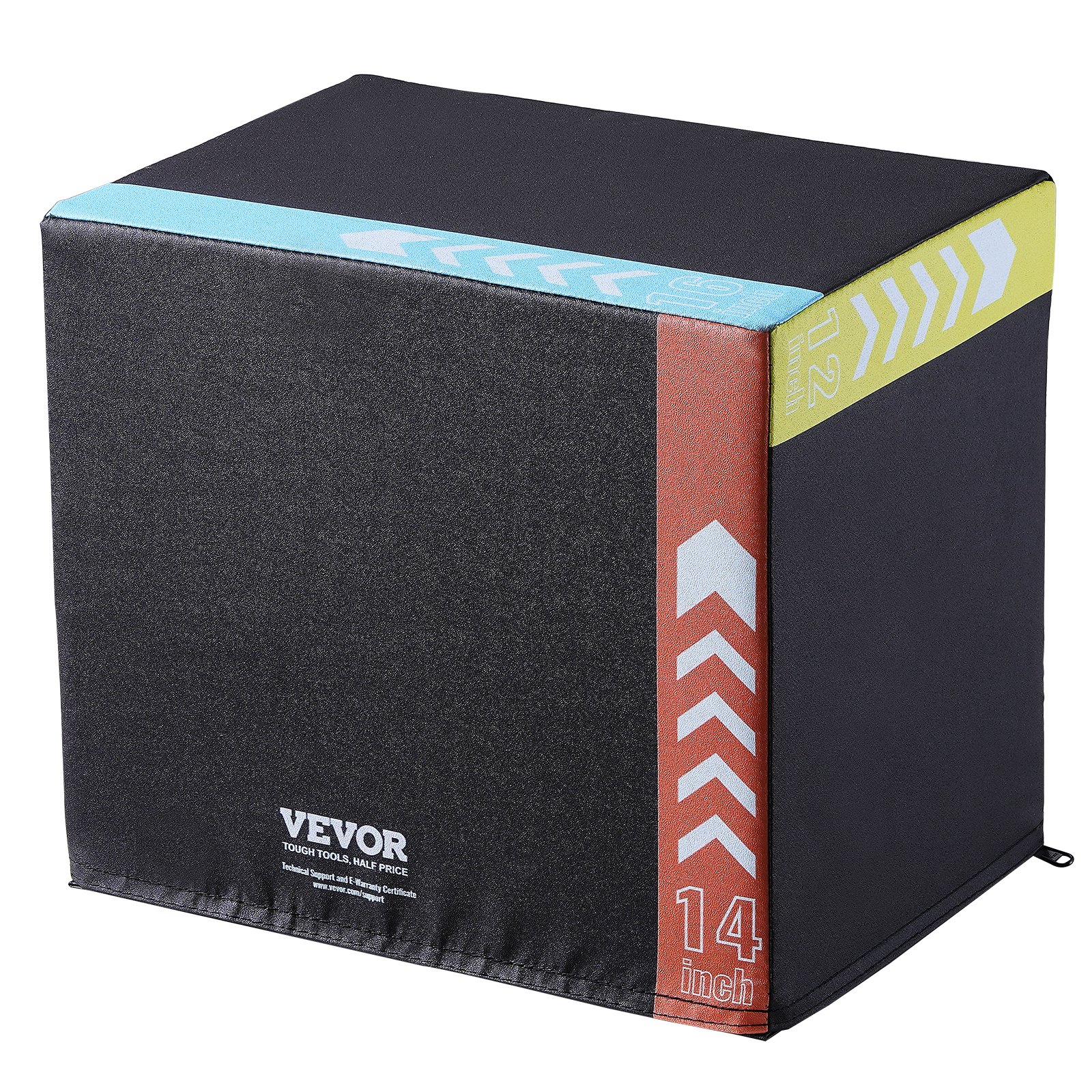 VEVOR Caja de Salto Pliométrica 3 en 1 Caja de Salto Tejido de Malla de PVC y Algodón Caja de Ejercicios de Fitness Antideslizante Capacidad de Peso 100kg para Entrenamiento en Gimnasio, Casa, Negro