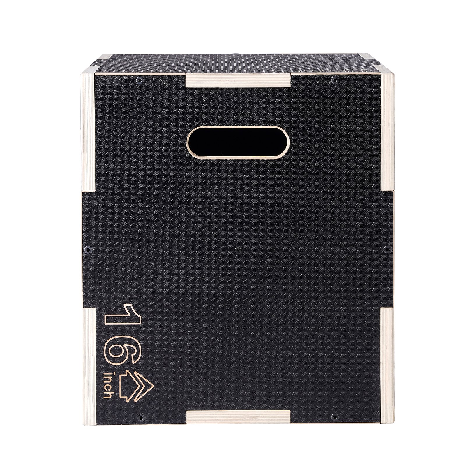 VEVOR Caja pliométrica 3 en 1 Jump Box Culturismo Fitness Crossfit Madera Antideslizante Altura 50/45/40 cm Carga 204 kg para entrenamiento pliométrico Step-ups Flexiones Sentadillas Gimnasio en casa