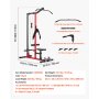 VEVOR Máquina de Polea Dorsal 3 en 1, Máquina Polea Alta y Baja con Barra, Asiento Ajustable en 3 Niveles, Rodillo de Espuma Ajustable en 4 Niveles, Carga de 181 kg para Dorsal, Pecho, Tríceps