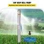 VEVOR Bombas de Agua Sumergible para Pozos de 750 W, Bomba Sumergible con Cable de 20 m, Bomba para Pozos para Riego de Tierra de Cultivo de Ciudades y Uso Doméstico, Altura de Entrega Máxima 69 m