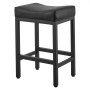 VEVOR Bar Stool Set of 2, PU Leather Counter Height Stools, 62cm Barstool with Saddle-Seat and Metal Legs, Easy Assembly Backless Bar Chair, Island Barstools for Kitchen, Dining Room, Cafe, Black