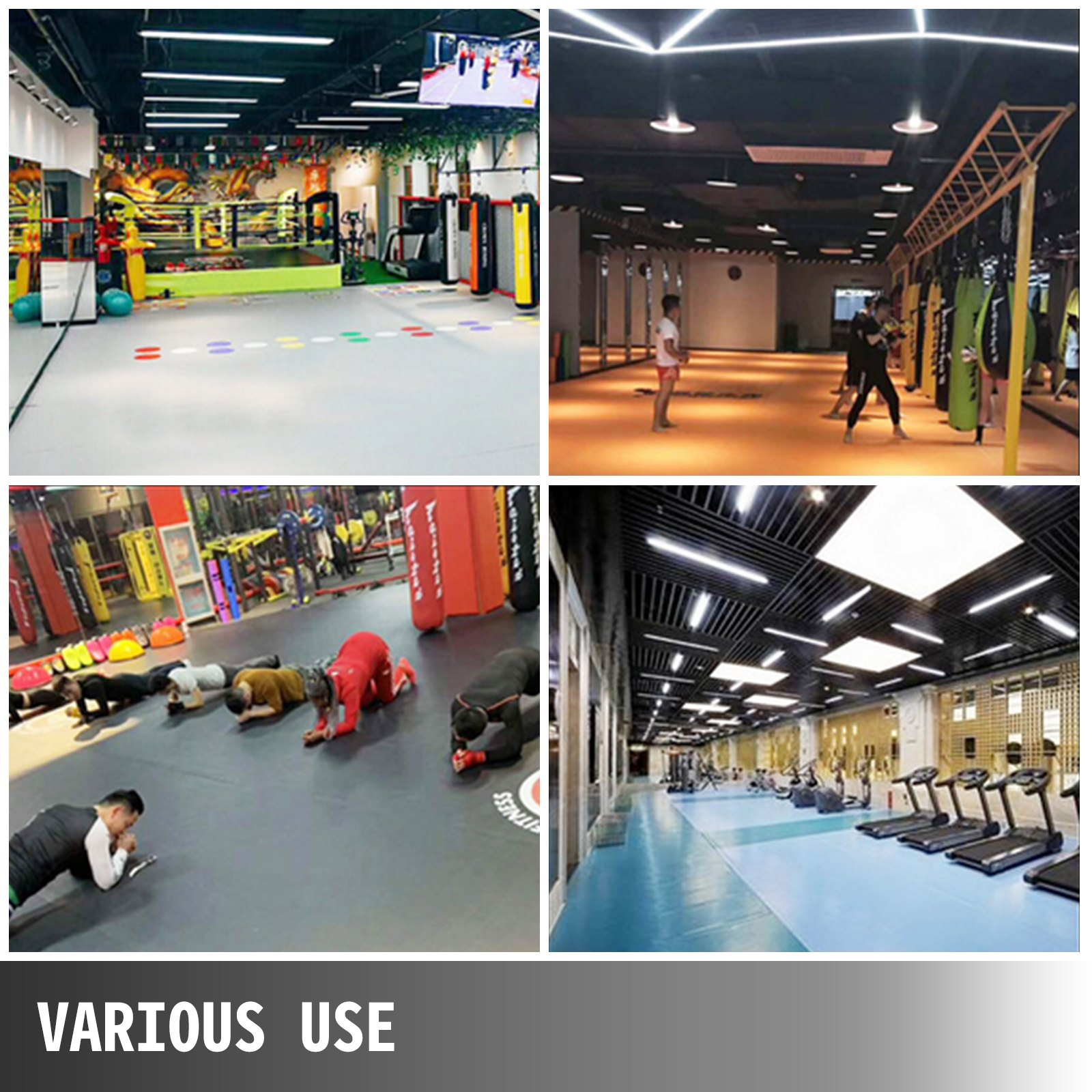 Alfombrilla Fitness Esterilla Fitness 1,5 x 3 m Negro Colchonetas para Gimnasio