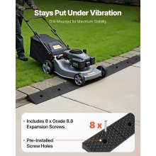 VEVOR Rampa de Goma para Bordillos 2 Piezas Puente de Bordillo Alto de 50,8 mm Carga de 15 T con Depósito de Drenaje, para Sillas de Ruedas, Motocicletas, Coches, Cortacéspedes, Remolques, Negro