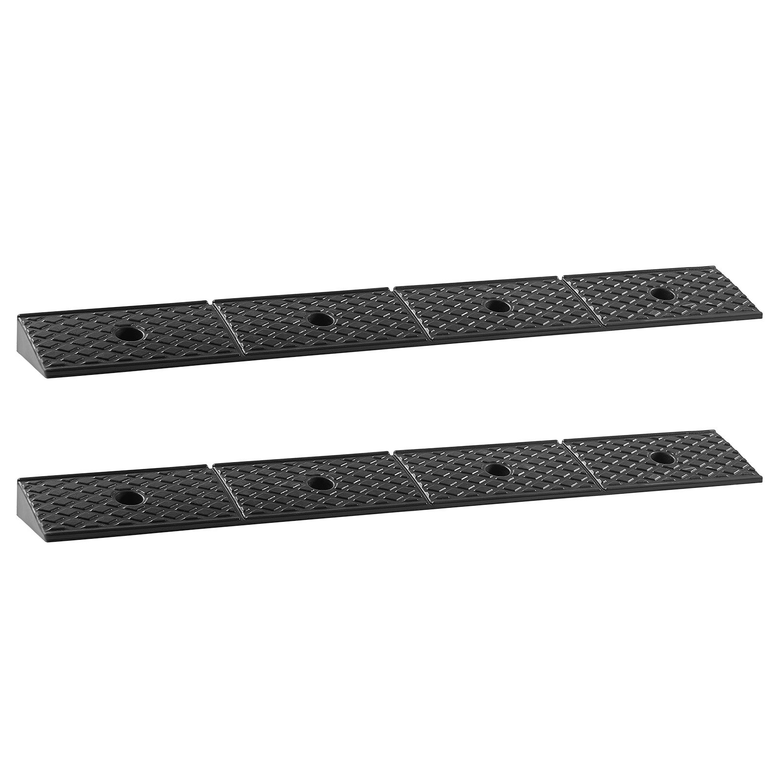 VEVOR Rampa de Goma para Bordillos 2 Piezas Puente de Bordillo Alto de 50,8 mm Carga de 15 T con Depósito de Drenaje, para Sillas de Ruedas, Motocicletas, Coches, Cortacéspedes, Remolques, Negro